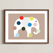 "Elephadots" - Art Print in Earth by Maja Cunningham - Framed