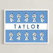 "Disney's Olaf Song" - Personalized Art Print in Frost by Vivian Yiwing - Framed