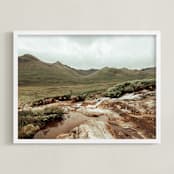 "Scottish Stream" - Art Print in Scottish Greens by Lisa Moore - Framed