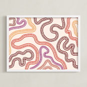 "Textured Journey" - Art Print in Blush by Emili Alfieri - Framed