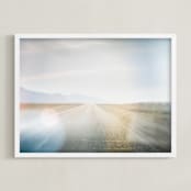 "The Open Road" - Art Print in Blue Sky by Jacquelyn Sloane Siklos - Framed