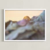"Sunrise Pastels" - Art Print in Cream by Jenna Holcomb - Framed