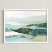 "The Long Way Around" - Art Print in Powder Blue by Mya Bessette - Framed