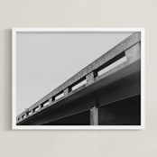 "Bridge Lines" - Art Print in Concrete by Brianne Larsen - Framed