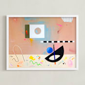 "METHOD IN THE MADNESS" - Art Print in Peach by Keren Toledano - Framed