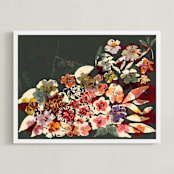 "Fusion Bouquet" - Art Print in Deep Green by Bethania Lima - Framed