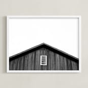 "Barn Betty" - Art Print in Barn Black by K.Short - Framed
