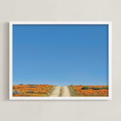 "POPPY LANE" - Art Print in POPPY ORANGE by DENiSE CREW. - Framed