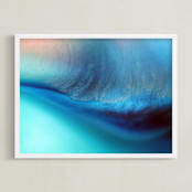 "Wave Flow" - Art Print in Aqua by Heather Young Art - Framed