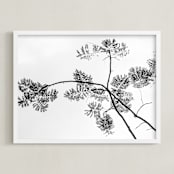"Botanical Silhouette" - Art Print in Black and White by Kaitlin Rebesco - Framed