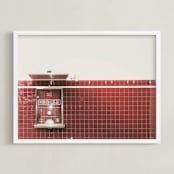"matinee" - Art Print in Retro Red by Maja Cunningham - Framed