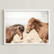 "BFF" - Art Print in Tan Brown by Irene Suchocki - Framed