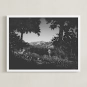 "Forgotten garden" - Art Print in Black by Romain - Framed