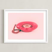 "Call Me Maybe 1" - Art Print in Baby Pink by Deborah Chou - Framed