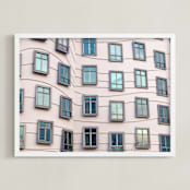 "Windows" - Art Print in Light Pink by Igor - Framed