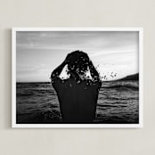 "Beach Boy" - Art Print in Black and white by Cade Cahalan - Framed