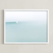 "Morning Surf" - Art Print in Sea Glass by Mike Sunu - Framed