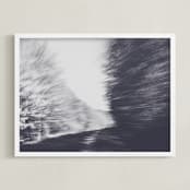 "Tree line" - Art Print in Midnight by Lying on the grass - Framed