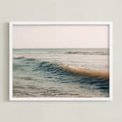 "I'll Send A Postcard" - Art Print in Light Blue by ALICIA BOCK - Framed