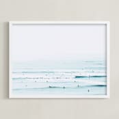 "The Sunday Blues" - Art Print in Turquoise Blue by Summer Strauch - Framed