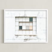 "Industrial Window" - Art Print in distressed white by Kamala Nahas - Framed