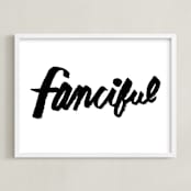 "Fanciful" - Art Print in Coal Black by Yours Madly - Framed