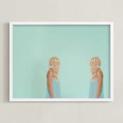 "nice to meet you" - Art Print in Pastel Blue by Jacob Loafman - Framed