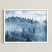 "misty forest" - Art Print in indigo by lulu and isabelle - Framed