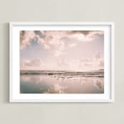 "Reflecting Clouds" - Art Print in Dusty Rose by Anna Western - Framed