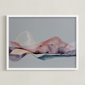 "Across The Lake |" - Art Print in Dove Grey by Synnöve Seidman - Framed