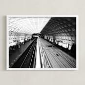 "DC subway fast track" - Art Print in rustic black by Van Tsao - Framed
