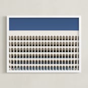 "Do not stop the clock" - Art Print in Beige by Massimiliano Massimo Borelli - Framed