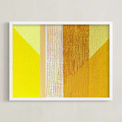 "Hues" - Art Print in Yellows by Jen Florentine - Framed