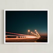"The Fast Bridge" - Art Print in Marmalade Pine by Christian Fernandez - Framed