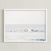 "Come On Baby Kick Them Daisies" - Art Print in Surfing Blues by Summer Strauch - Framed