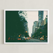 "Night Falls" - Art Print in Pale Lilac by ALICIA BOCK - Framed