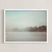 "the skein" - Art Print in blue and beige by Jacob Loafman - Framed