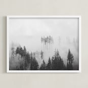 "Morning Fog" - Art Print in Grey by Jennifer Morrow - Framed