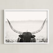 "Staredown" - Art Print in White by Amy Carroll - Framed
