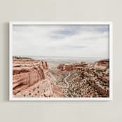 "Desert Horizon" - Art Print in Sand by Jamie Lollback - Framed