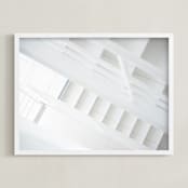 "Bright Stairway" - Art Print in White by Ilze Lucero - Framed