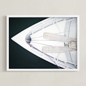 "Afloat" - Art Print in Dark Marine Teal by Haley George - Framed
