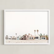 "Beach Houses" - Art Print in beach by Kamala Nahas - Framed