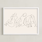 "Awaking" - Art Print in Monochrome by Catilustre - Framed