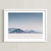 "Zzyzx" - Art Print in mountain blue by Kamala Nahas - Framed