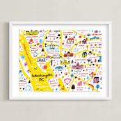 "I Love Washington D.C." - Art Print in Sunshine by Jordan Sondler - Framed