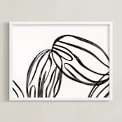 "almond milk" - Art Print in graphite by Carolyn MacLaren - Framed