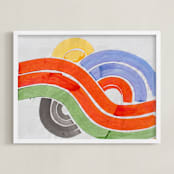 "Big Wave Sm" - Art Print in Multi by Lise Gulassa - Framed