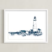 "Boston Light" - Art Print in Marine by Paul Berthelot - Framed