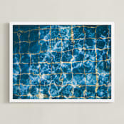 "Dive Right In" - Art Print in Water by Helen Makadia - Framed